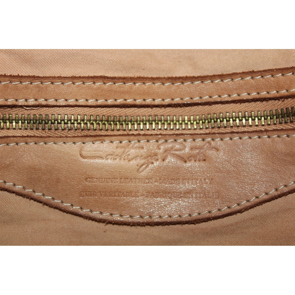 Costanza Rota Italian Leather Woven Tote Bag Tan Cognac Made in Italy Checker - Picture 7 of 12
